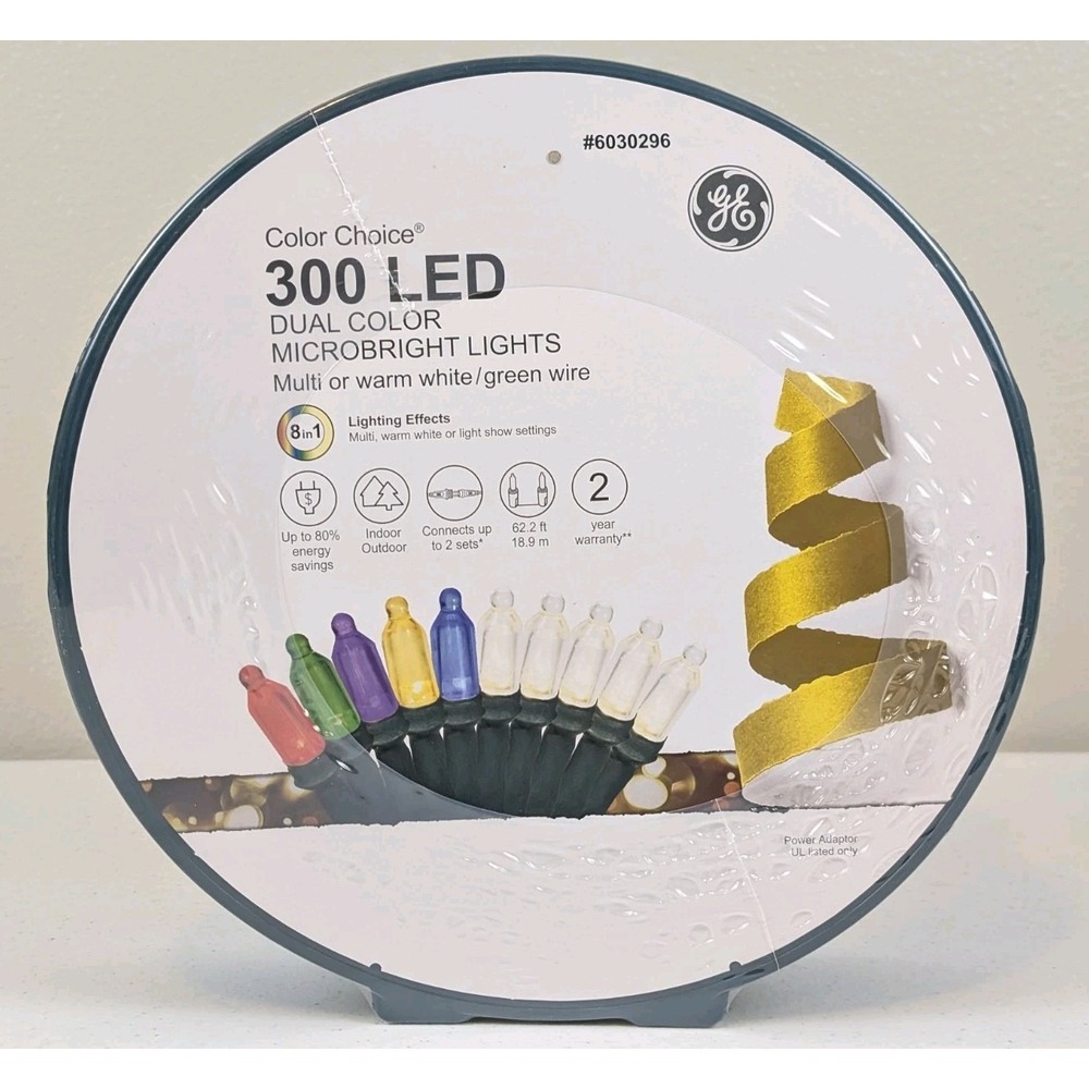 GE Color Choice 300 Ct 62.2-ft Multiffunction White/Multicolor LED String Lights